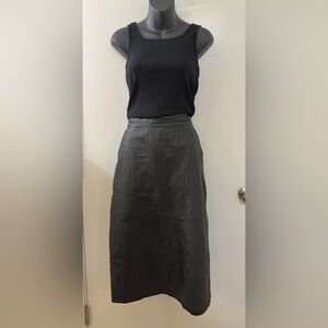 Elegant Black Leather Skirt 30” waist